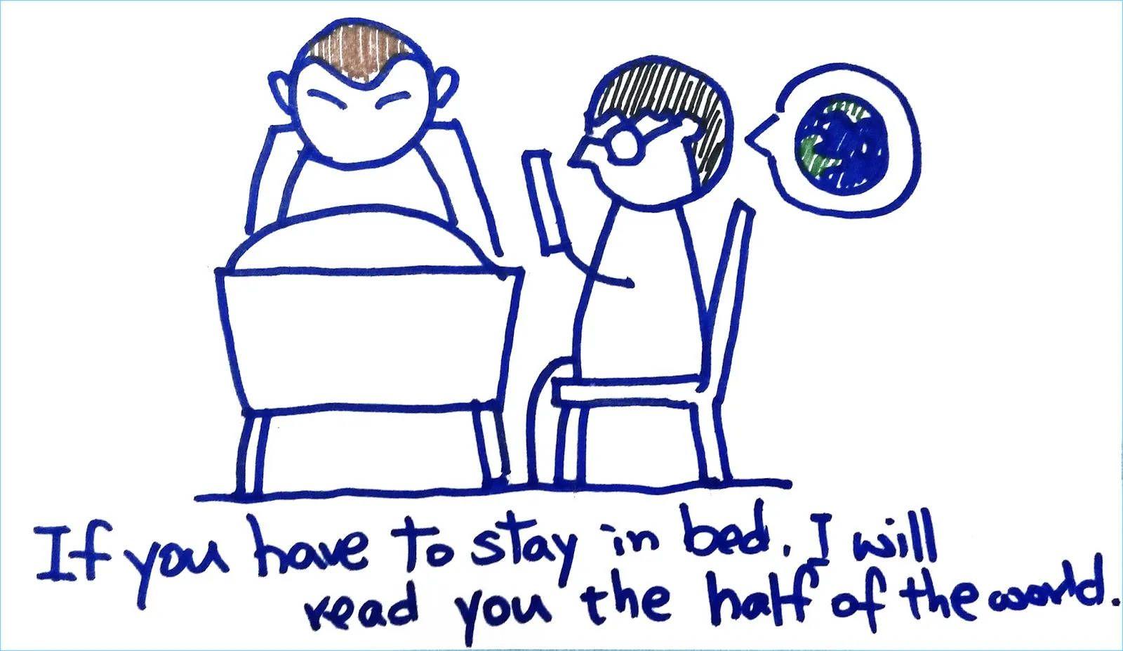 Seventeen hand-drawn colored marker illustrations forming a visual diary about love, memory, and healing — Colored marker illustration by Percy Lin 2014